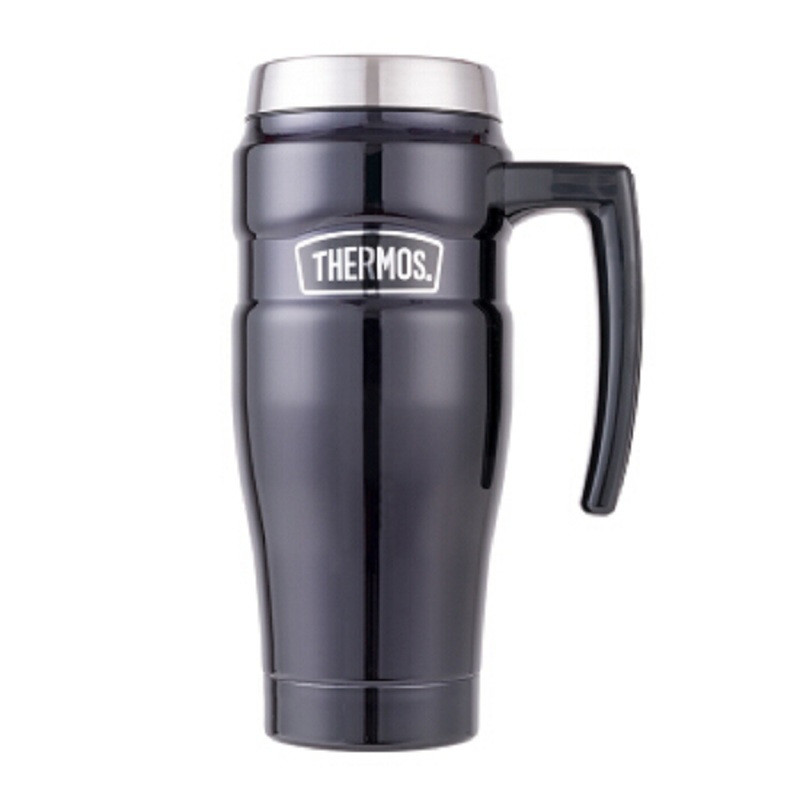 膳魔師(THERMOS)保温瓶不锈钢保温水壶带把手可车载真空热水瓶 SK-1000 470ml颜色随机 深蓝色