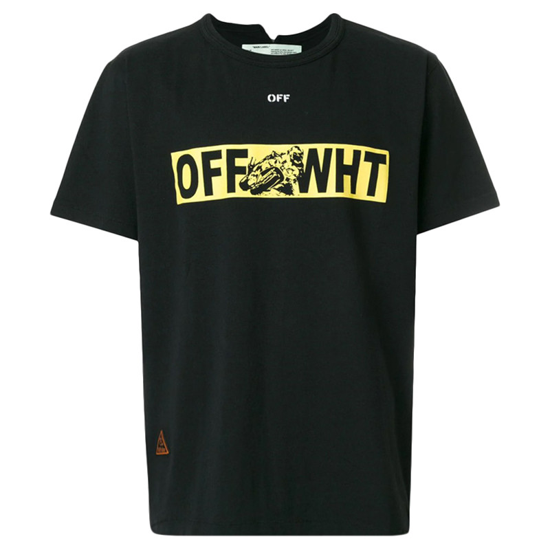 【直营】OFF-WHITE男士印花棉质短袖圆领T恤OMAA032S18185083 S 黑色OMAA032S18185083-1060