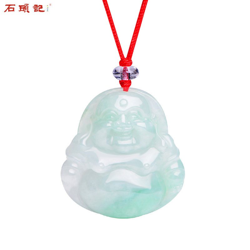 iSTONE/石头记天然翡翠A货玉佛吊坠弥勒佛一物一图_2 翡翠佛