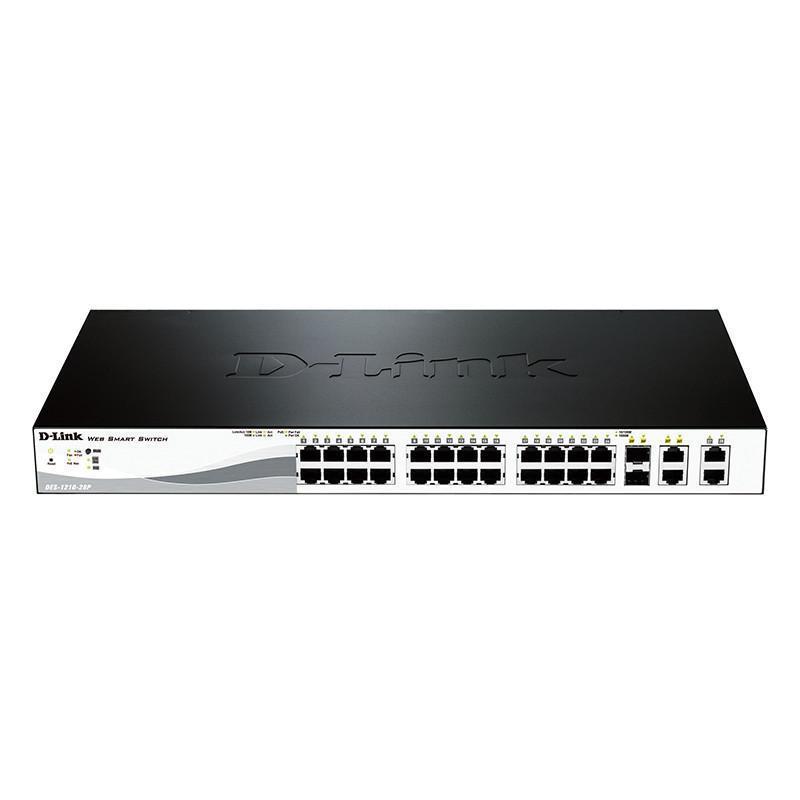友讯（D-Link）DES-1210-28 28口百兆智能型网管交换机 24个百兆口+2个··