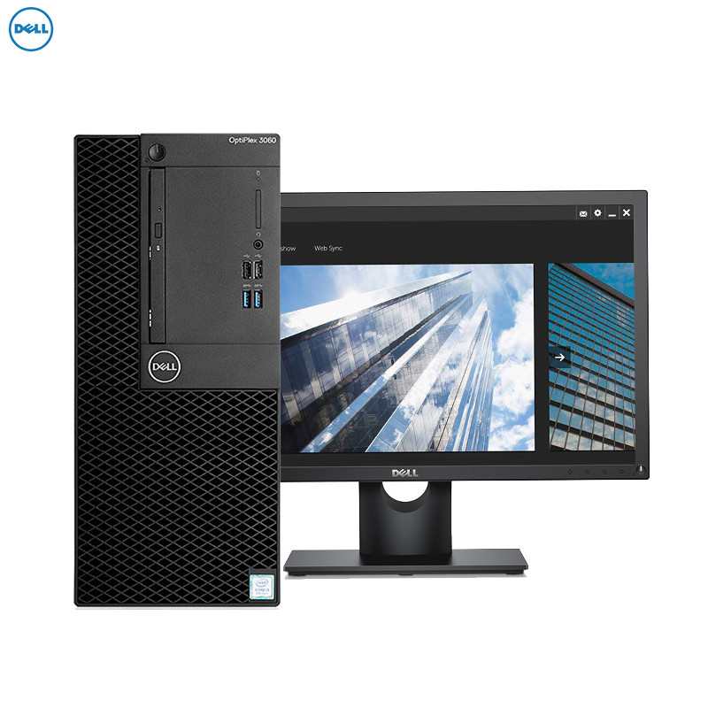 戴尔(DELL)OptiPlex3060MT商用台式电脑 21.5英寸屏（i3-8100 8G 1T 刻录 W10H）
