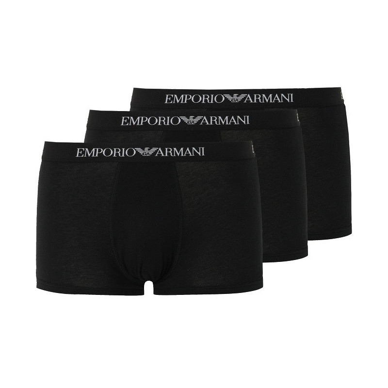 【直营】EMPORIO ARMANI阿玛尼Trunk男士棉质平角内裤平角裤三件装111610 L 黑色21320