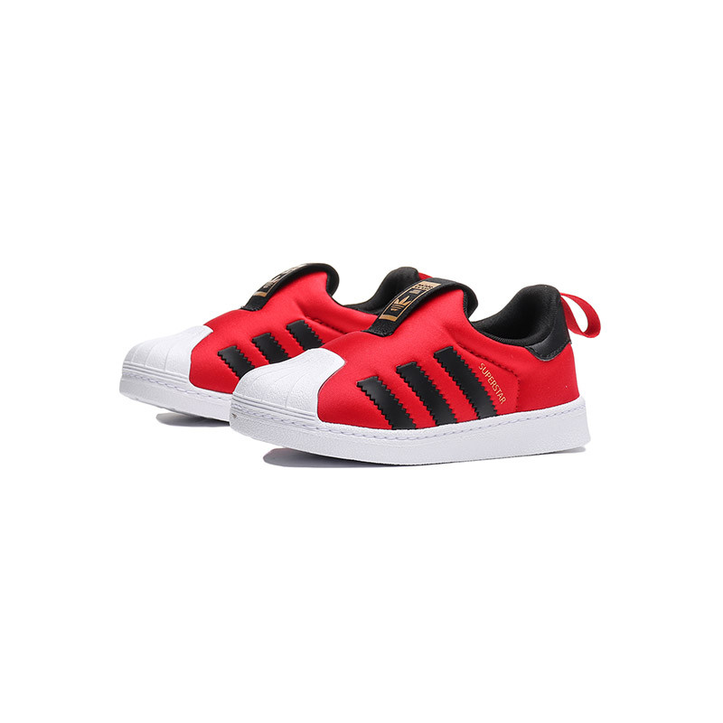 【自营】adidas阿迪达斯三叶草童鞋SUPERSTAR经典鞋0-4岁婴童鞋CG6581 CG6581浅猩红+1号黑色+白色 26码/适合脚长150mm