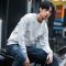 秋季男士长袖T恤新款圆领修身上衣时尚字母印花卫衣男装M08824_1 XXXL 白色