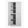 鸿业盛大简约现代文件柜850L*390W*1800H环保喷塑储物柜多层调节大容量办公柜带锁 银色