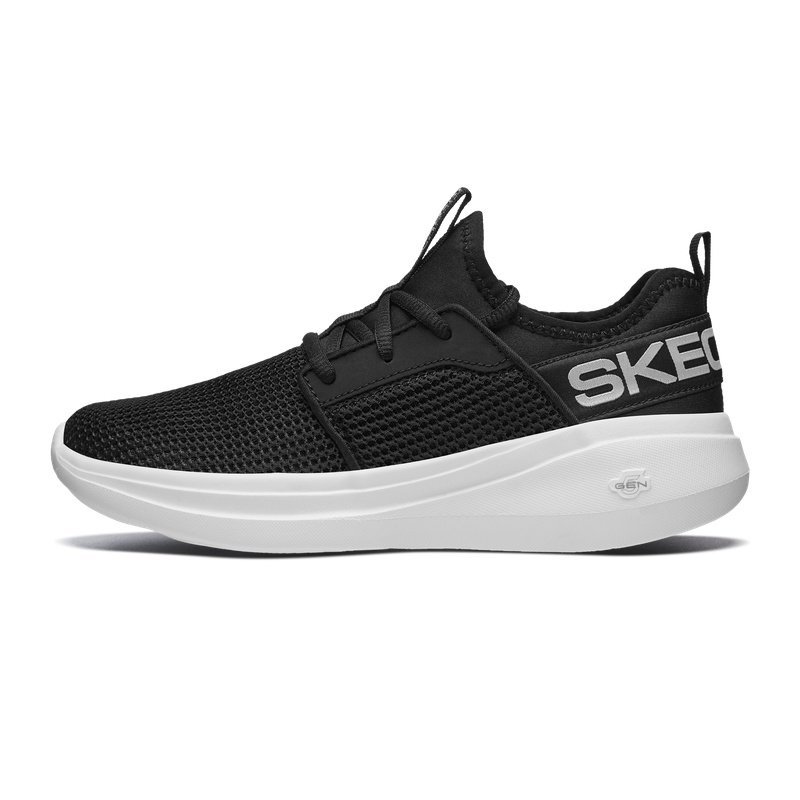 Skechers斯凯奇情侣女透气布跑步鞋慢跑鞋时尚休闲小白鞋15103 黑色/白色/BKW 36.5