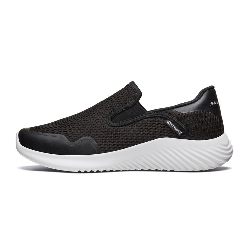 Skechers斯凯奇男鞋新款透气镂空面休闲鞋一脚套懒人鞋666088 黑色/BLK 39