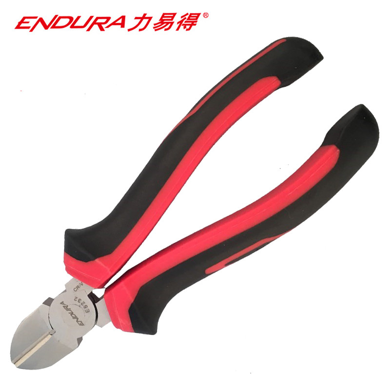 力易得（ENDURA）德式铬钒钢斜嘴钳 偏口钳剪线钳 7英寸 货号E5233