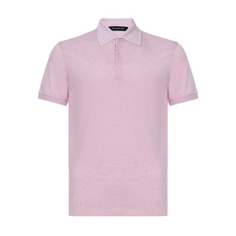Ermenegildo Zegna 杰尼亚 男款棉质短袖POLO衫 US544 751 203-淡粉色 50