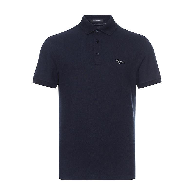 Ermenegildo Zegna 杰尼亚 男款棉质短袖POLO衫 US592 750R 303-深蓝色 50