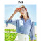 OSA欧莎2019夏季新款很仙的上衣洋气小衫时尚打底衫V领雪纺衫女_1 XL 湖兰色