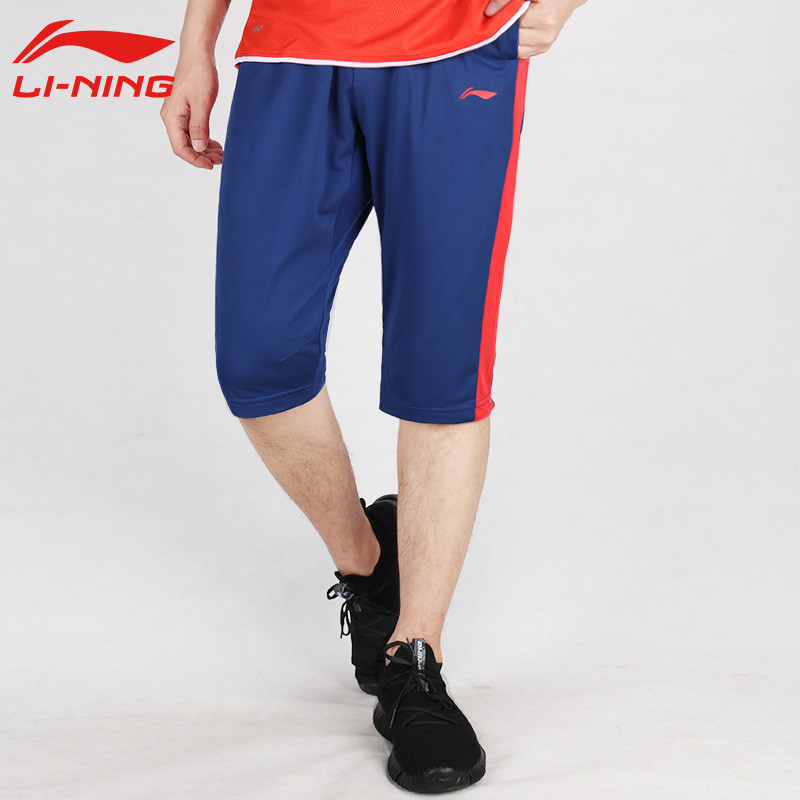 李宁LI-NING2018年卫裤男七分跑步休闲裤七分裤跑步透气中裤运动裤