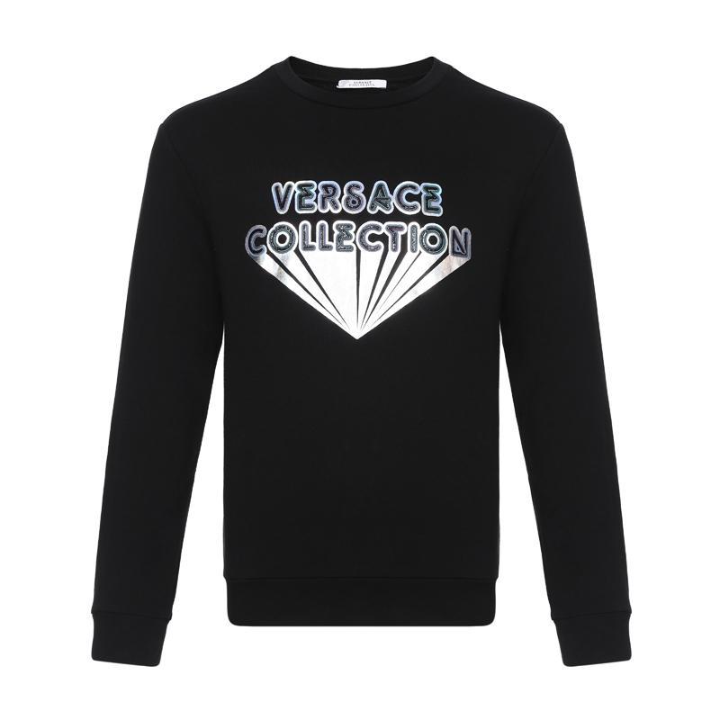 Versace COLLECTION 范思哲 男士棉质圆领长袖卫衣 V800821R VJ00582 V7008-黑色 XL