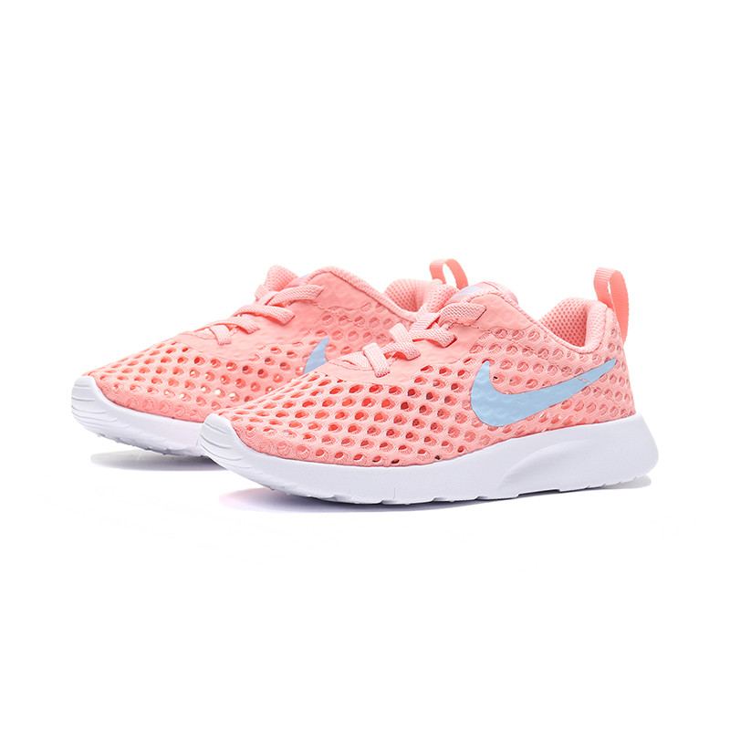 【自营】NIKE耐克女童休闲鞋TANJUN透气网面轻便跑步运动鞋BQ9923 BQ9923-600漂白珊瑚红+心灵蓝+白 32码/适合脚长195mm