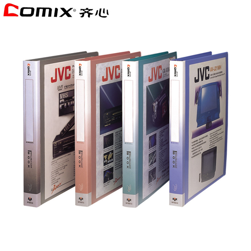 齐心(COMIX)NF406A-S资料袋/活页资料册30孔颜色随机20袋A4(2个).NX 粉色