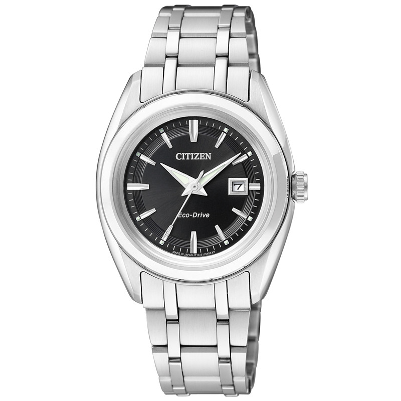 西铁城(CITIZEN)手表 光动能情侣不锈钢表带休闲女士腕表 FE1060-59E