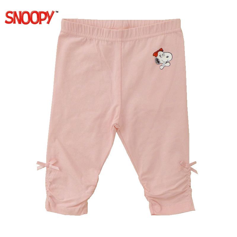 (SNOOPY)史努比童装专柜正品女童打底裤夏七分2-12岁童装夏装粉色安全裤子纯色薄款氨棉白色短裤90-140cm