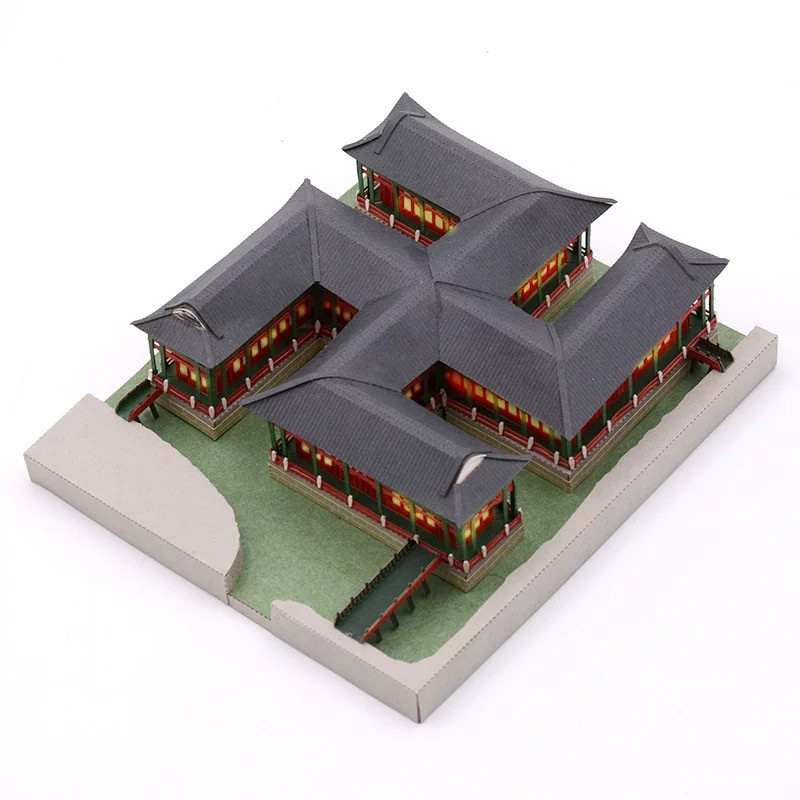 国家宝藏 官方同款文创礼物 微缩古代建筑纸雕-模型