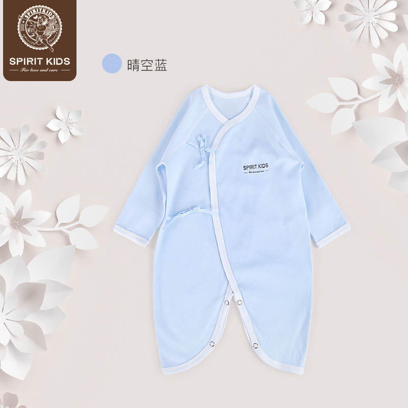 spiritkids 婴儿内衣纯棉新生儿衣服0-3-6个月宝宝连体衣蝴蝶衣