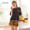 安之伴家居服套装92K7415-92K7315 M 黑兰-女款
