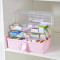 手提大号医药箱家庭应急药箱家用多层塑料大药箱药品收纳箱整理箱 2613中号二层粉色