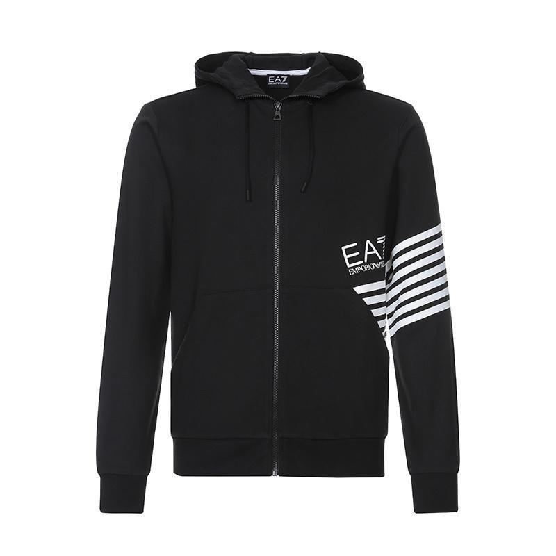 EMPORIO ARMANI EA7 阿玛尼 男士棉质连帽外套卫衣 3GPM82 PJ05Z 1200-黑色 S