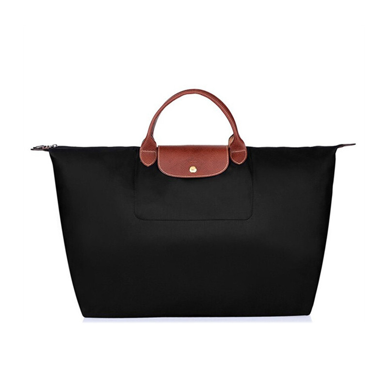 Longchamp 珑骧 女士织物大号短柄可折叠手提包 1624 089 001-黑色