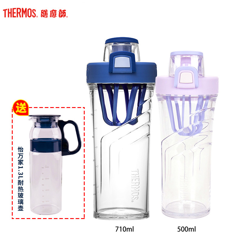 膳魔师(Thermos)Tritan塑料杯子随手杯蛋摇摇杯TP4086系列赠怡万家耐热玻璃大容量冷水壶 家用/旅行/通用