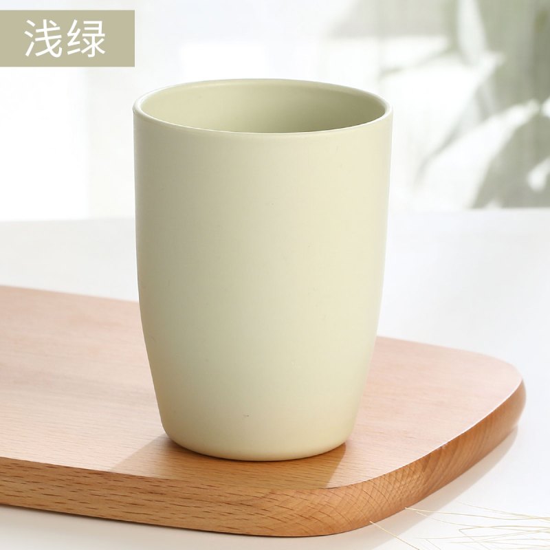 灵孜格漱口杯 刷牙杯洗漱杯 便携套装儿童水杯子简约家用情侣牙缸杯 浅绿2个
