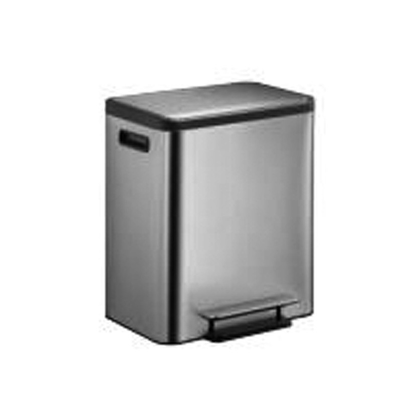 宜可(EKO) 垃圾桶9128（12L加12L) 家用 不锈钢翻盖垃圾筒