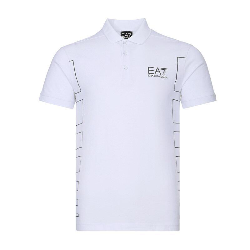 EMPORIO ARMANI EA7 阿玛尼 男款棉质短袖POLO衫 3GPF78 PJ02Z 1100-白色黑色 XL