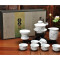拓牌 10头亚光茶具-竹报平安（红色纤板礼盒套装）配件：1盖碗/1茶壶、6杯、1茶海、1过滤、1手托单件装yz 颜色随机