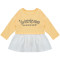 婴姿坊春秋女童女宝宝儿童字母拼接卫衣连衣裙 90cm 黄色
