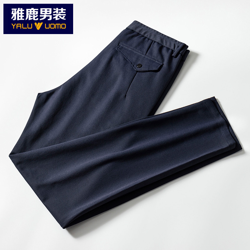 雅鹿男装裤子男宽松修身男裤商务时尚男士休闲裤零A19101927 29(165/74A） 藏青