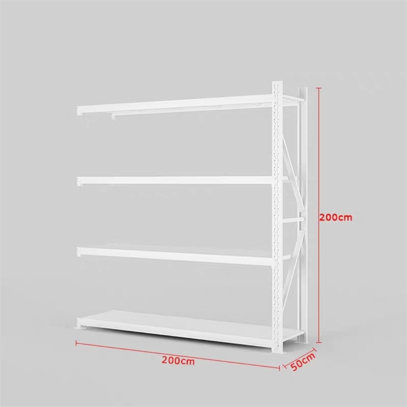 豫亨 办公家具重型仓库货架置物架货物架子重型商超仓储货架仓库重型货架多层仓储货架展示架自由组合可拆卸铁架子 加厚款200*50*200白色副架