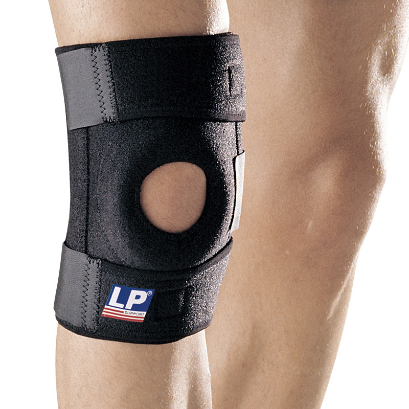 LP733护膝双弹簧支撑型护膝 网排足篮羽毛球运动护膝 半月板护膝 黑色 均码