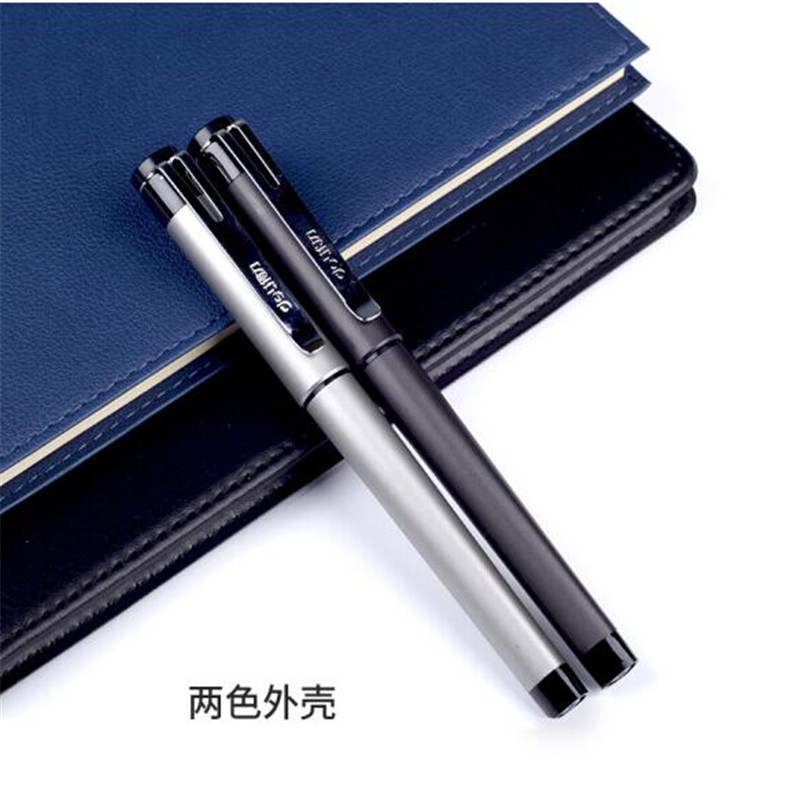 得力1mm 签字笔 加粗商务办公中性笔 整盒12支 黑色 S107 黑色