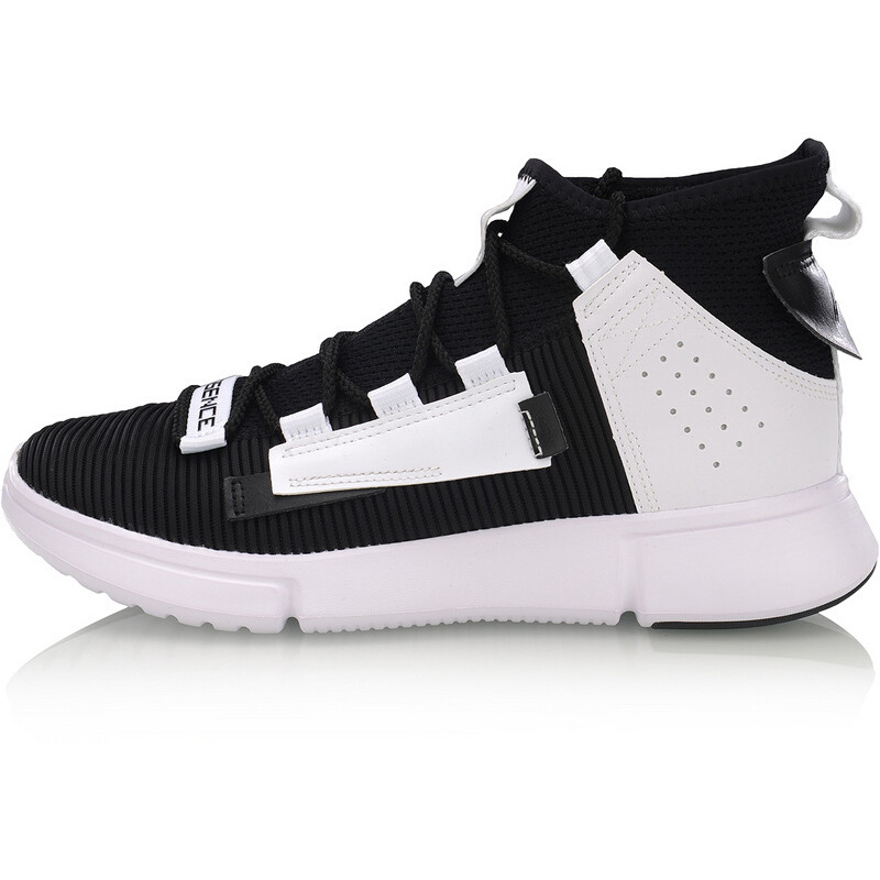 李宁（LI-NING）运动男款悟道IIWS一体织透气中帮篮球休闲鞋AGBP029 AGBP029-3标准白/标准黑（男） 8.5（41.5码）