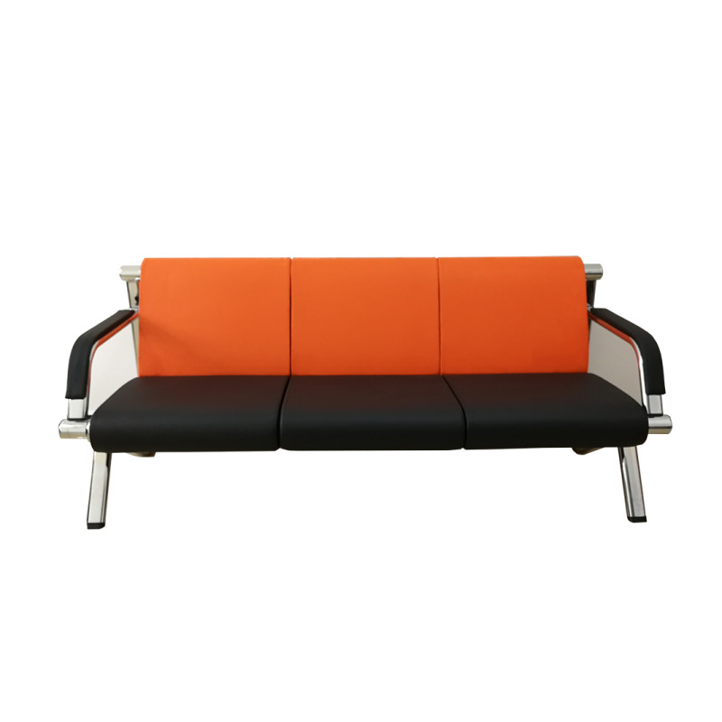 宏聚 SF0002 钢制皮沙发 接待专用沙发 简易沙发 会客沙发 休闲沙发 橙色