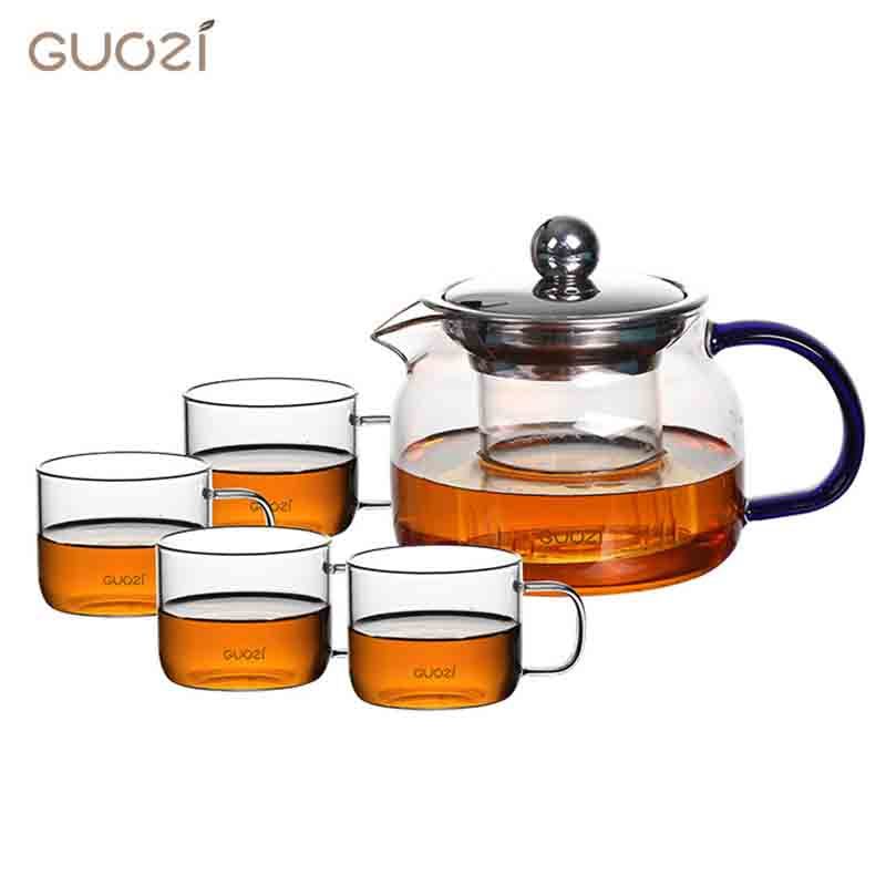 果兹 自然格调茶具套装 GZ-S29 400ml+80ml*4 白色