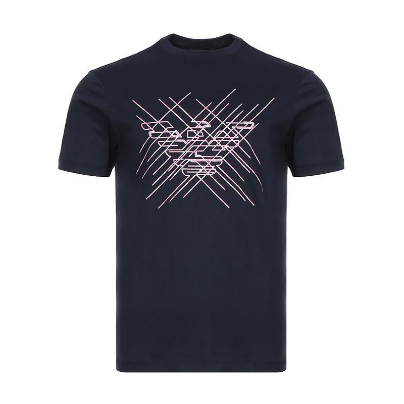 EMPORIO ARMANI 阿玛尼 男士棉质圆领短袖T恤衫 3G1T73 1JPRZ 0922-海军蓝 M