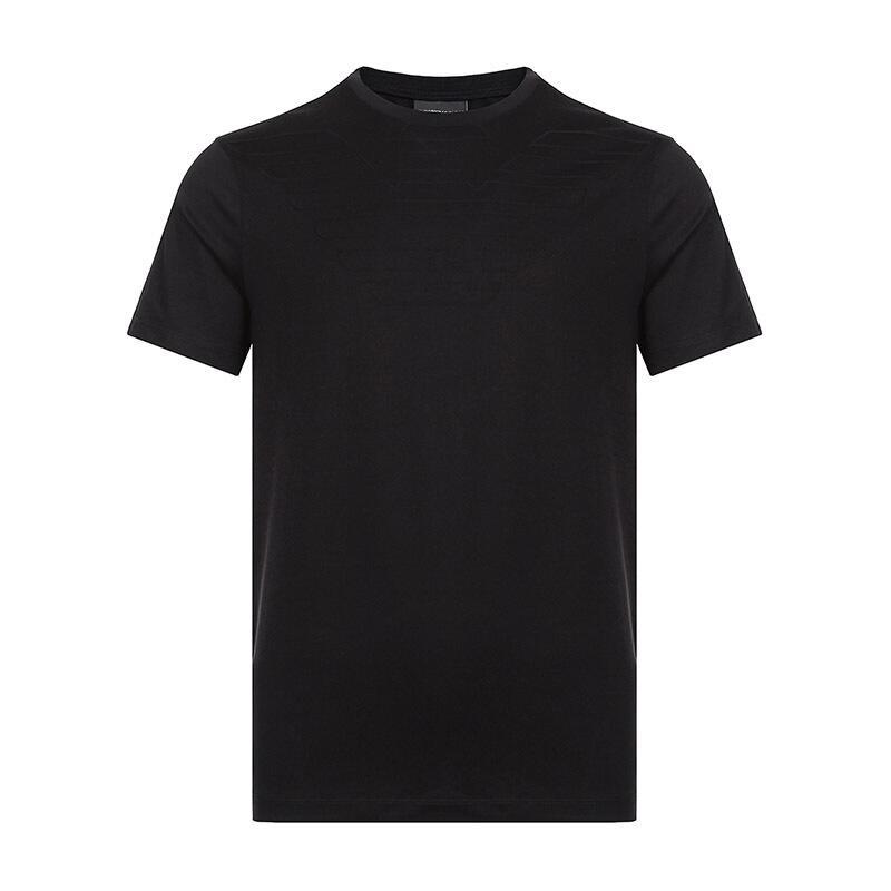 EMPORIO ARMANI 阿玛尼 男士棉质圆领短袖T恤衫 3G1TL6 1JHWZ F037-黑色 XXL