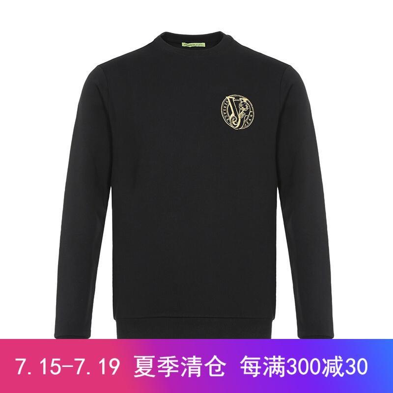 Versace JEANS 范思哲 奢侈品 男士棉质长袖卫衣运动衫 B7GTB7FE 36604 899-黑色 S