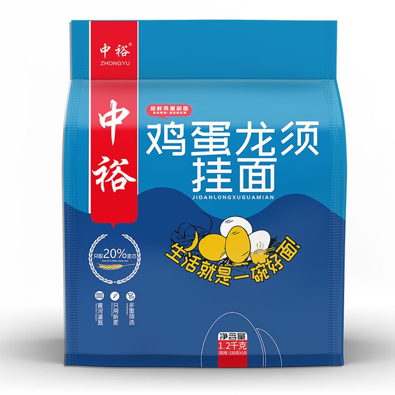 中裕(ZHONGYU)鸡蛋龙须挂面100g*12把