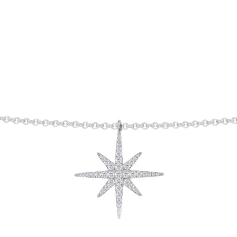 APM MONACO 女士 时尚气质星星S925纯银镶晶钻海星银吊坠项链 AP9606OX 银色