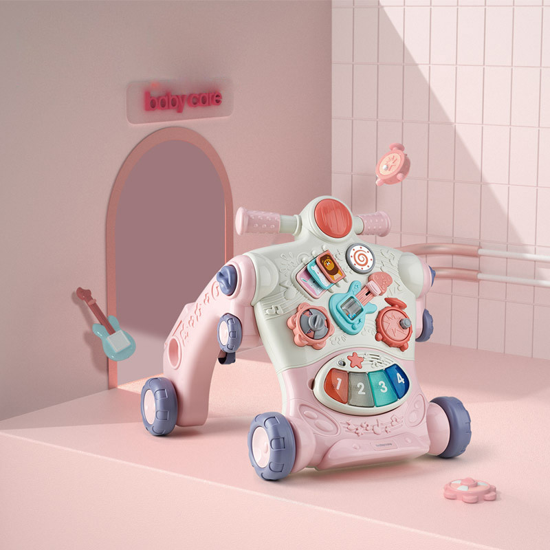babycare 宝宝学步车手推车多功能益智婴儿学步车学走路助步车玩具7908 珀粉