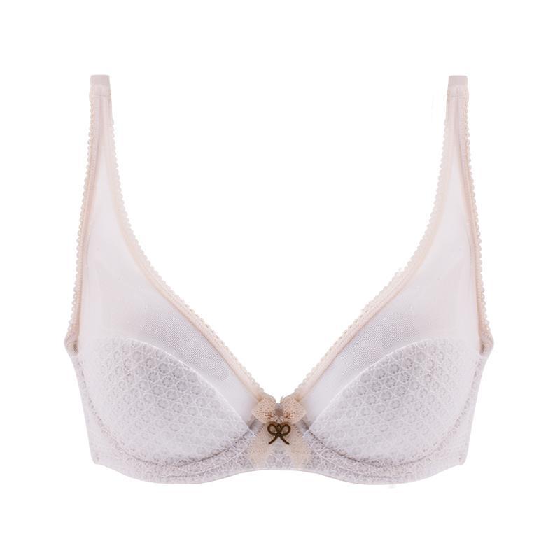 安莉芳集团芬狄诗轻薄内衣女性感蕾丝文胸 FBW0039 85B 白色