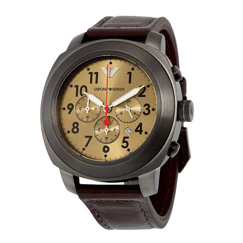 阿玛尼(EMPORIO ARMANI)手表 时尚系列 石英男表AR6055 棕色