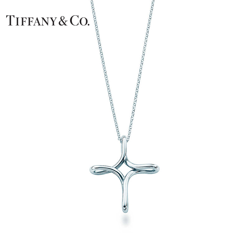 蒂芙尼Elsa Peretti™系列：Tiffany 925银抽象十字架 银色