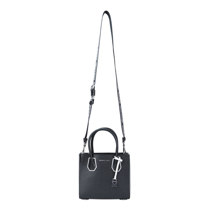 MICHAEL KORS 女士黑色皮质提挎两用包30H8SM9M3T BLK/OPTICWHT 黑色